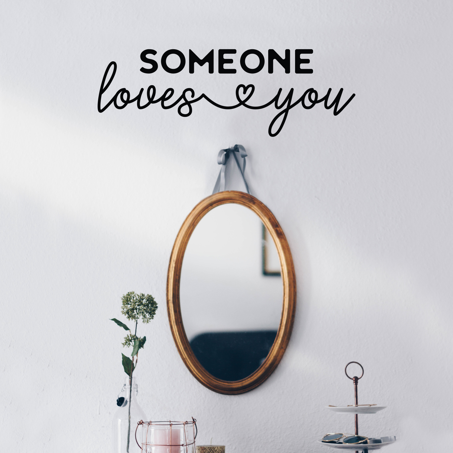 Someone Loves You - Black 8.5" x 25" Wall Art Decal Vinyl Sticker - Zdjęcie 2 z 5