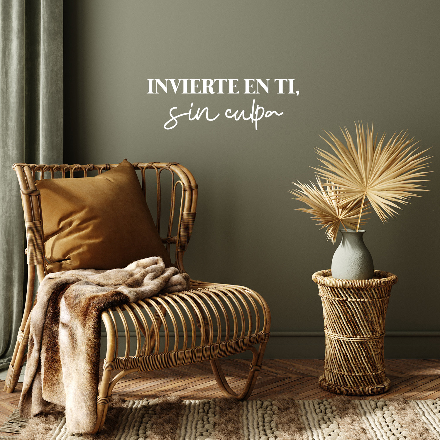Invierte En Ti; Sin Culpa/Invest in You; Without Guilt - White 8.5" x 25" Wall