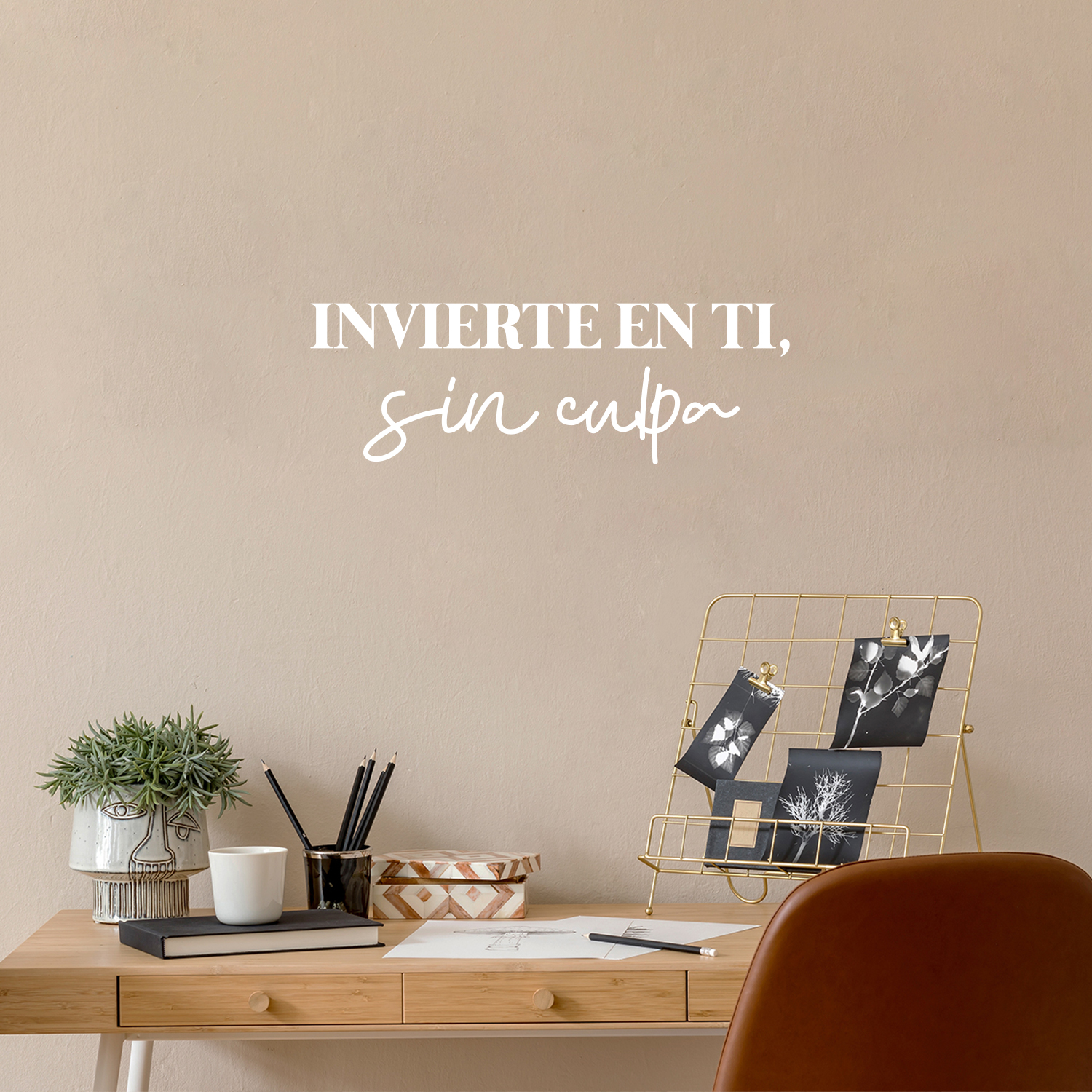 Invierte En Ti; Sin Culpa/Invest in You; Without Guilt - White 8.5" x 25" Wall