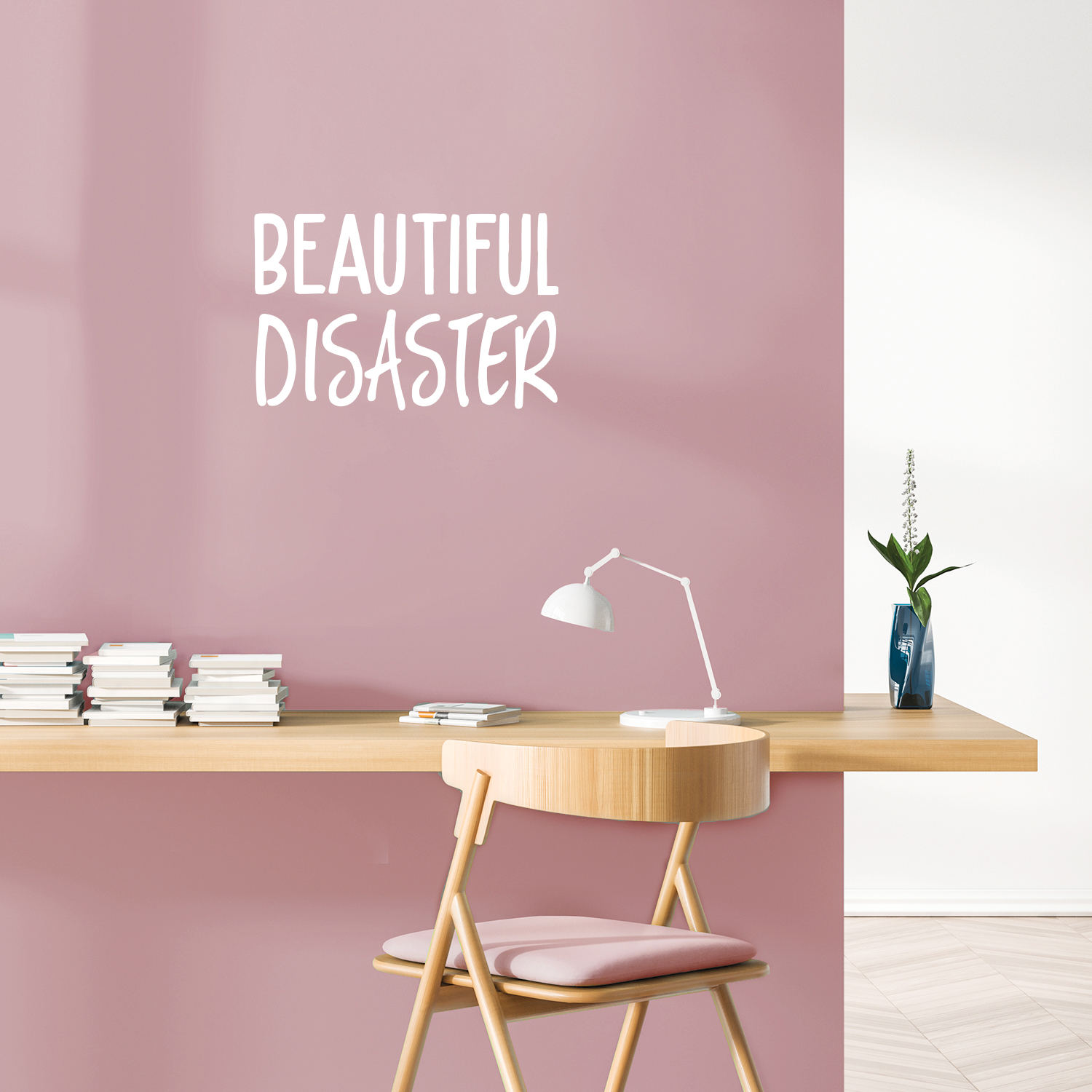 Beautiful Disaster - White 13" x 20" Wall Art Naklejka Naklejka winylowa - Zdjęcie 1 z 4