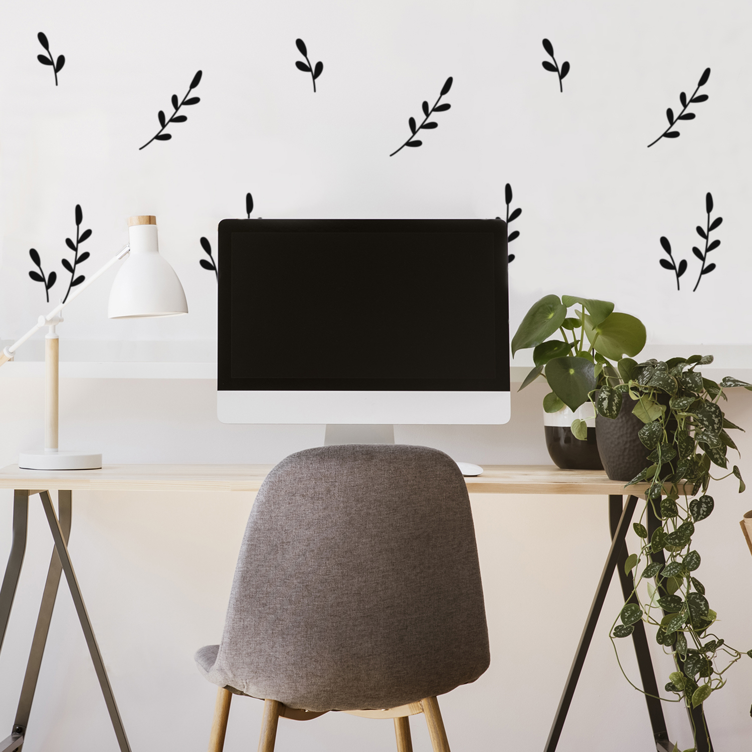 Set of 28 Vine Pattern - Black 7" x 2" Wall Art Decal Vinyl Sticker - Picture 4 of 4