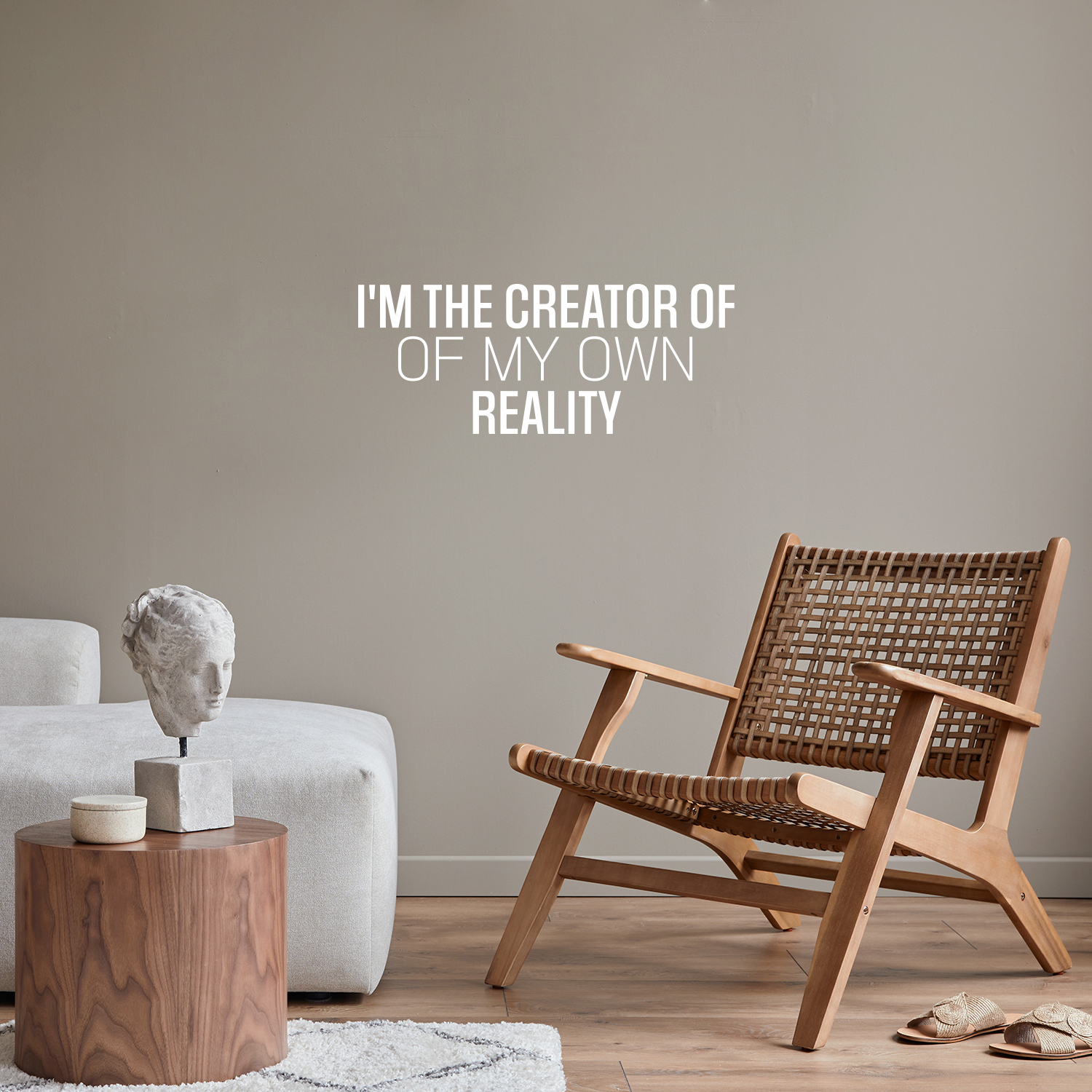 I'm The Creator of My Own Reality - White 10" x 25" Wall Art Decal Vinyl Sticker