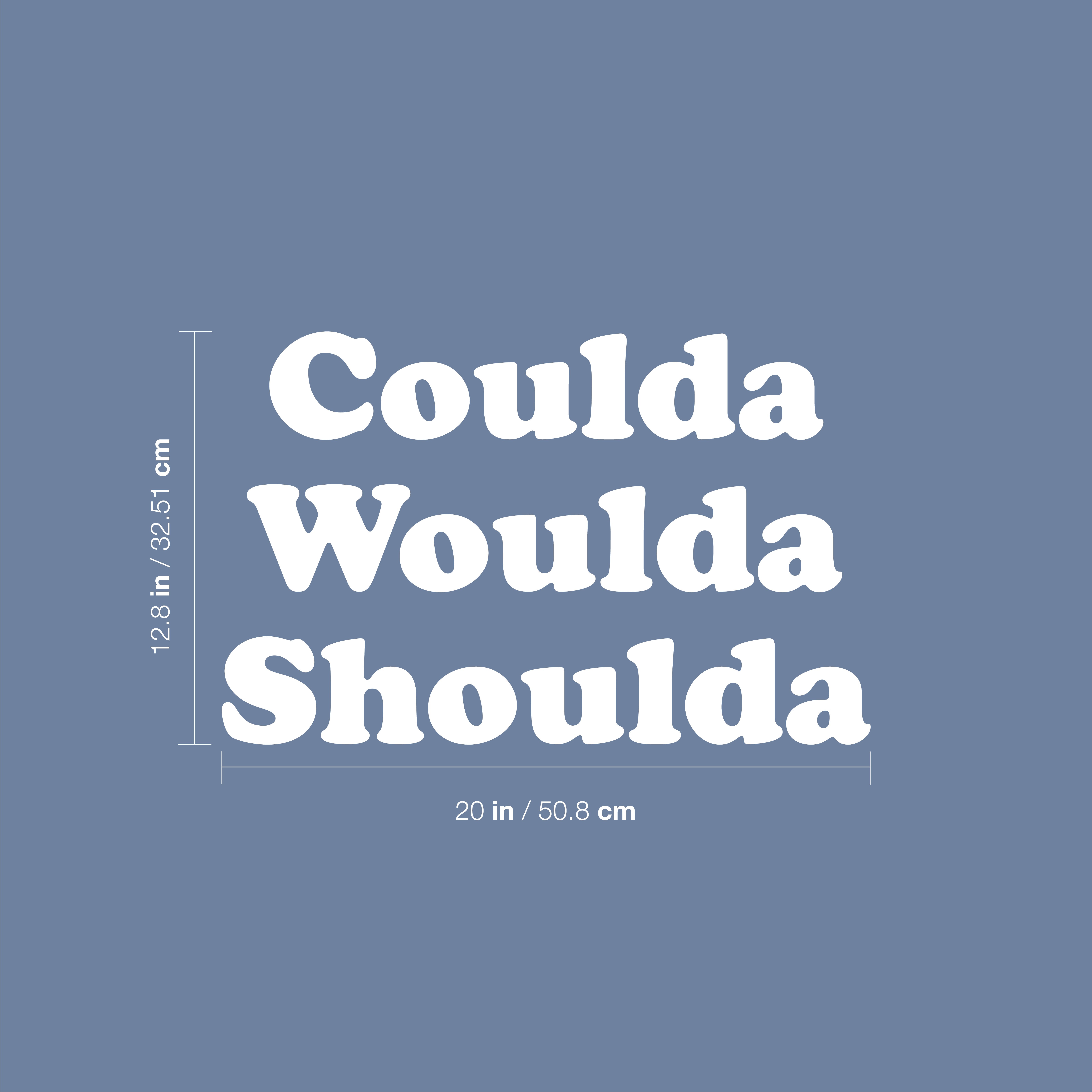 Coulda Woulda Shoulda - weiß 12,8" x 20" Wandbild Aufkleber Vinyl Aufkleber - Bild 3 von 4