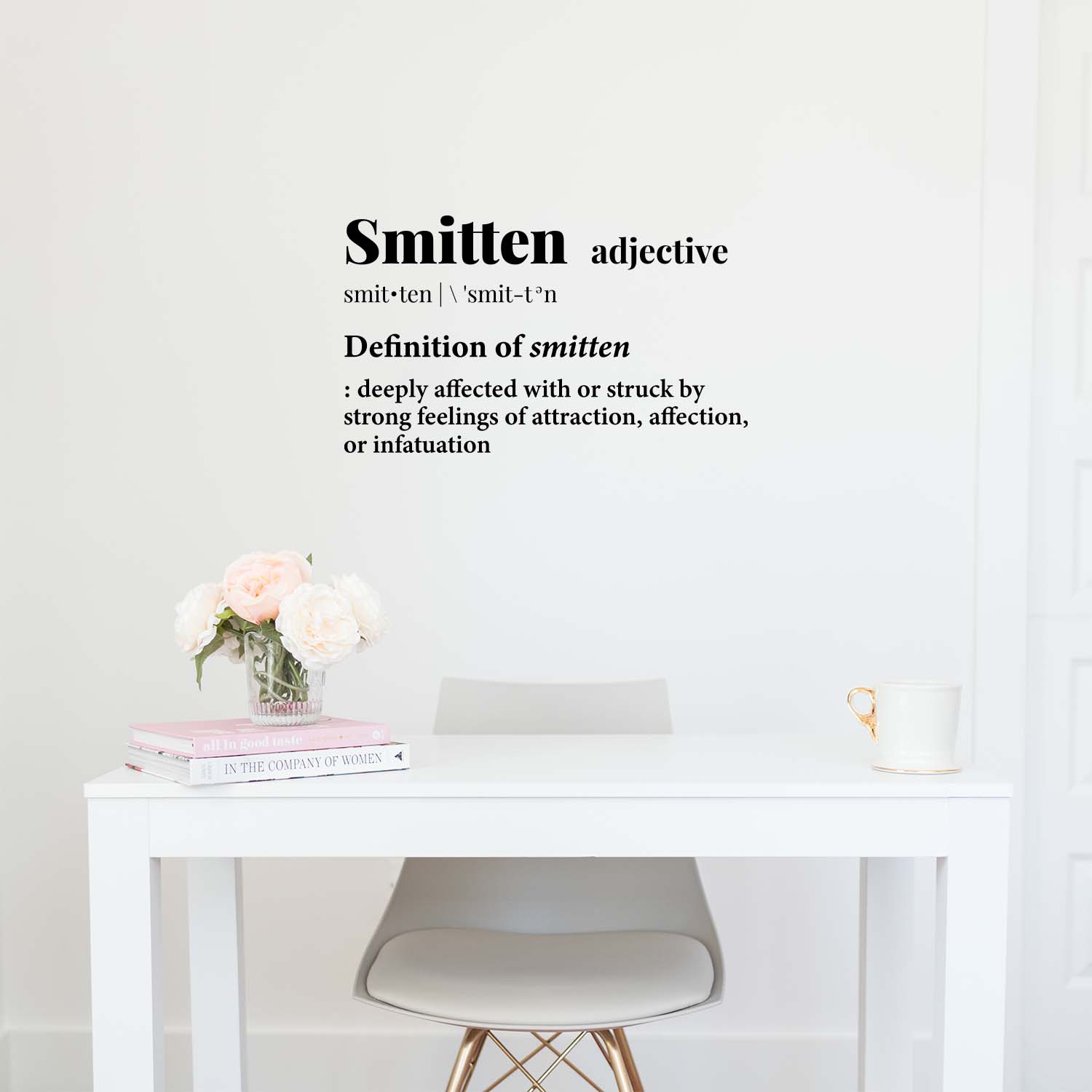 Vinyl Wall Art Decal - Smitten Definition - 15" x 25.5" - Trendy Inspirational C - Photo 2 sur 16