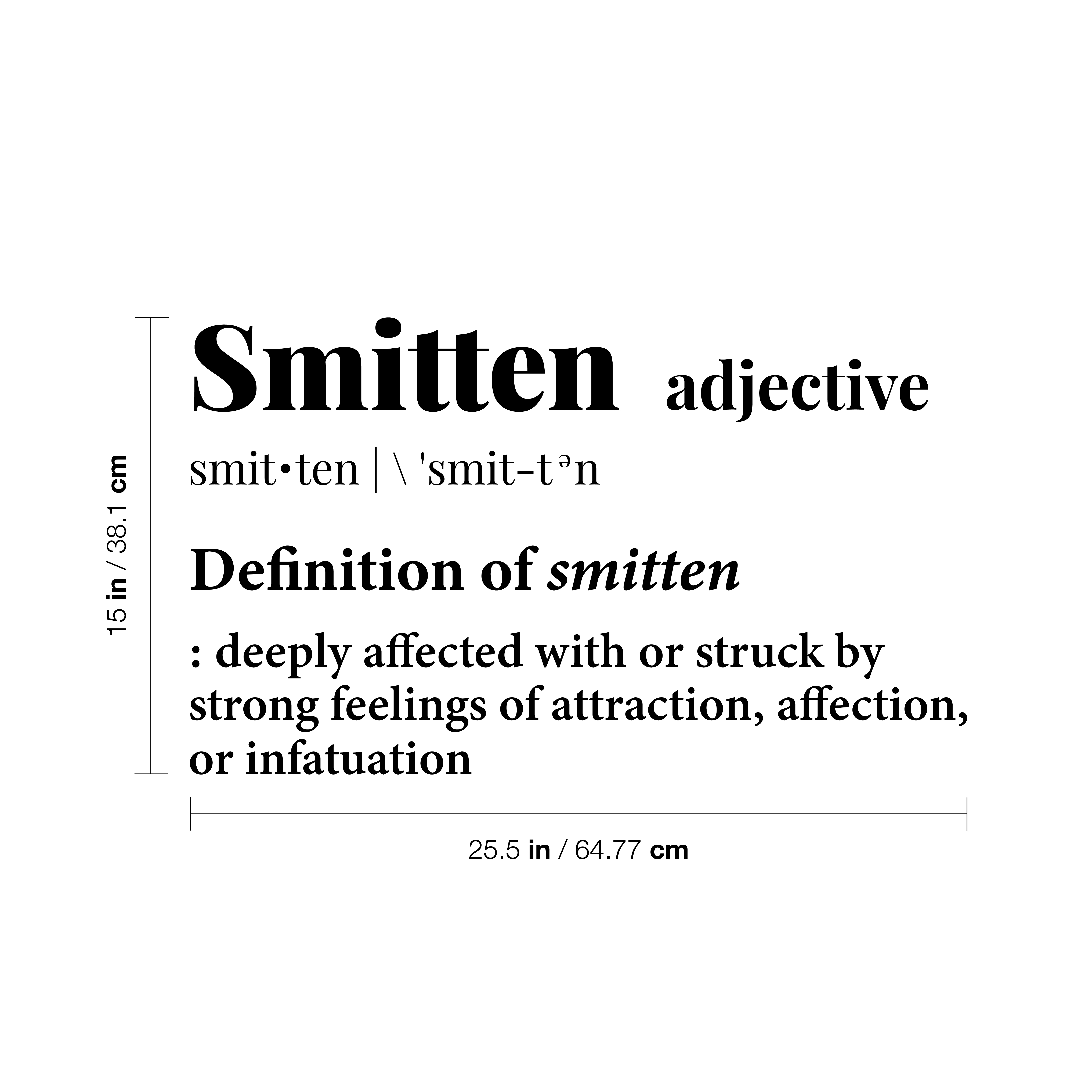 Vinyl Wall Art Decal - Smitten Definition - 15" x 25.5" - Trendy Inspirational C - Photo 4 sur 16