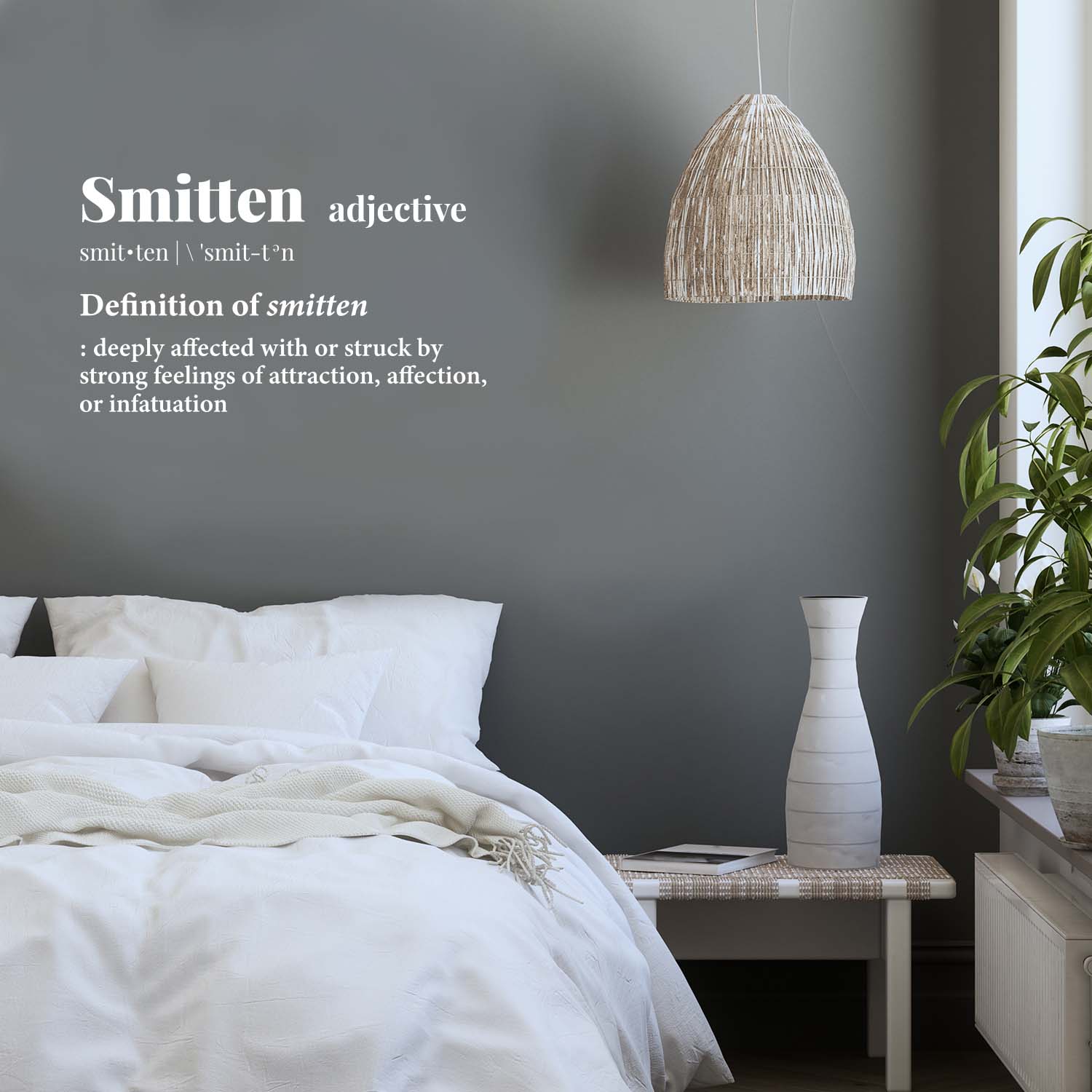 Vinyl Wall Art Decal - Smitten Definition - 15" x 25.5" - Trendy Inspirational C - Photo 14 sur 16