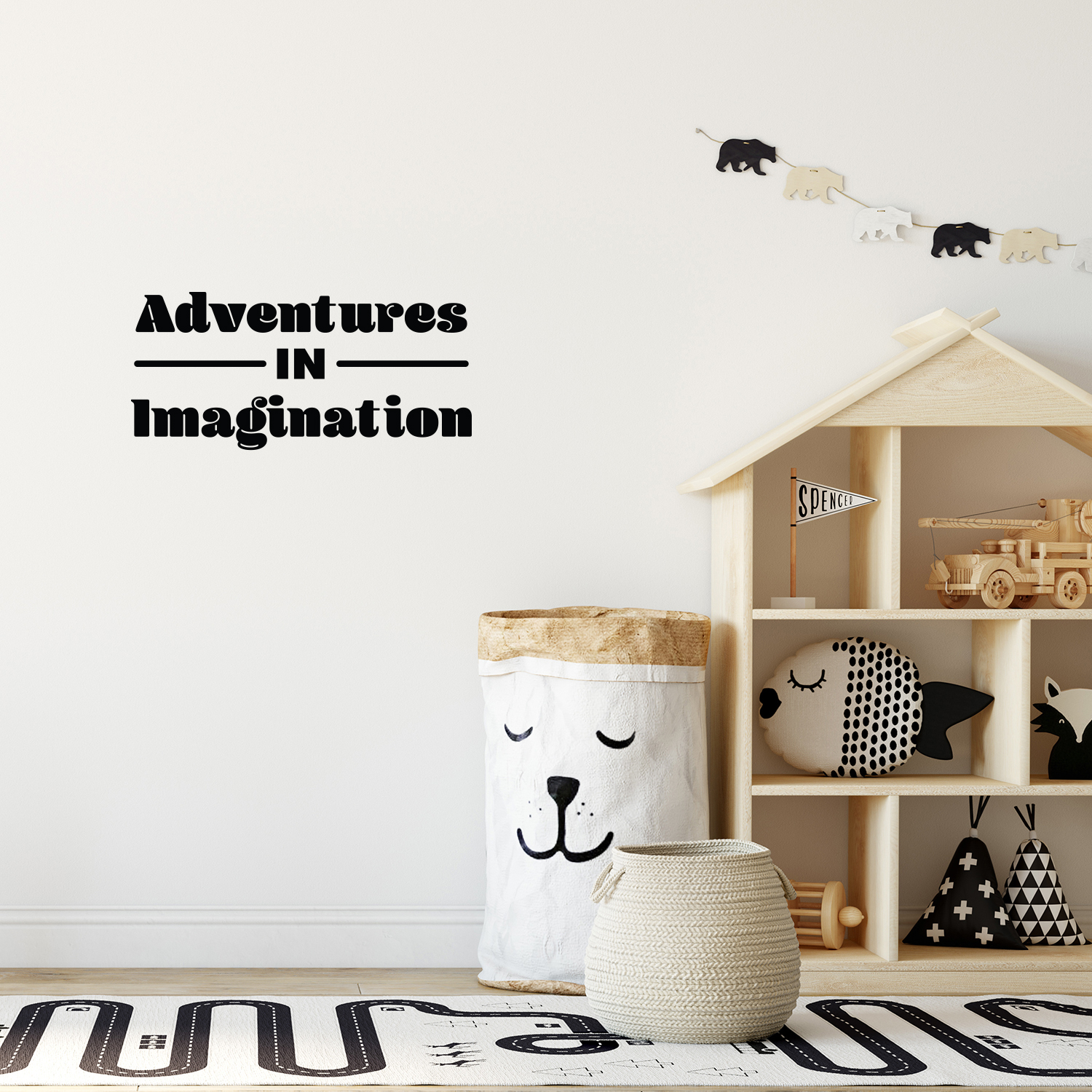 Adventures in Imagination - Black 11.6" x 25" Wall Art Decal Vinyl Sticker - Bild 2 von 4