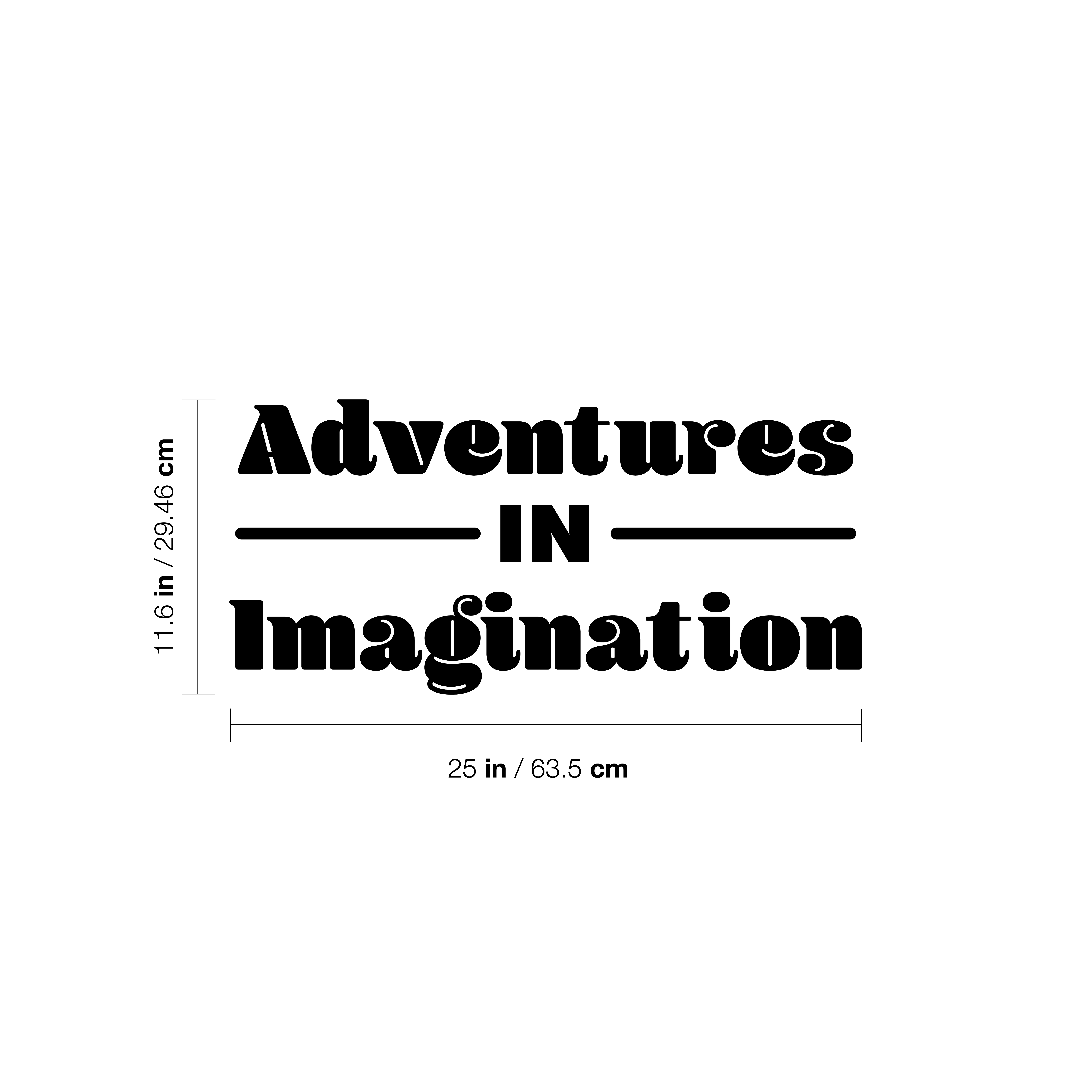 Adventures in Imagination - Black 11.6" x 25" Wall Art Decal Vinyl Sticker - Bild 3 von 4