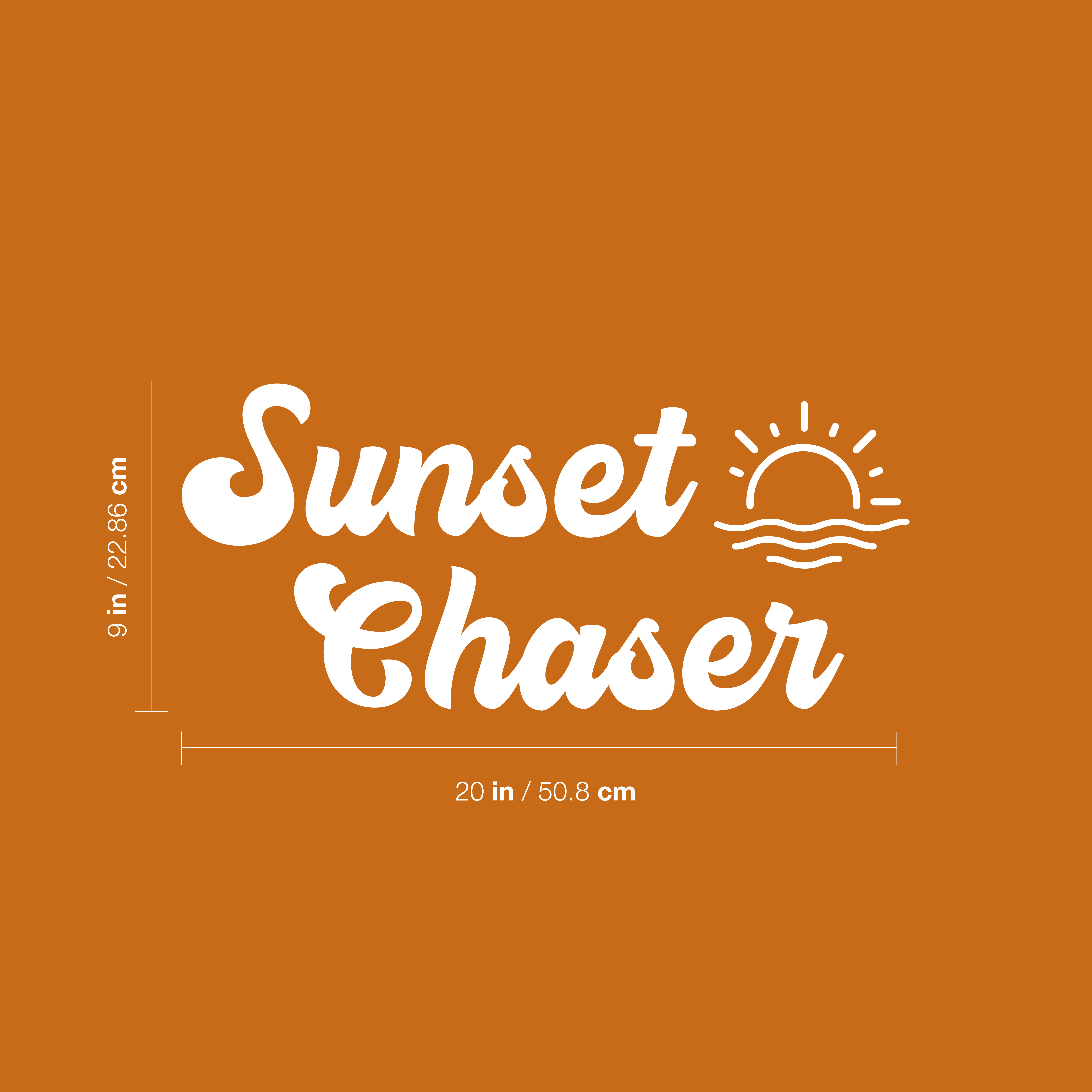 Sunset Chaser - White 9" x 20" Wall Art Decal Vinyl Sticker - Bild 3 von 4