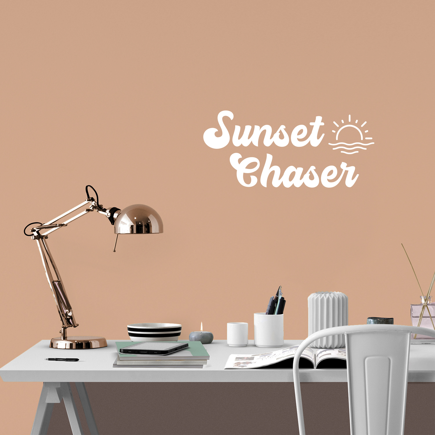 Sunset Chaser - White 9" x 20" Wall Art Decal Vinyl Sticker - Bild 4 von 4