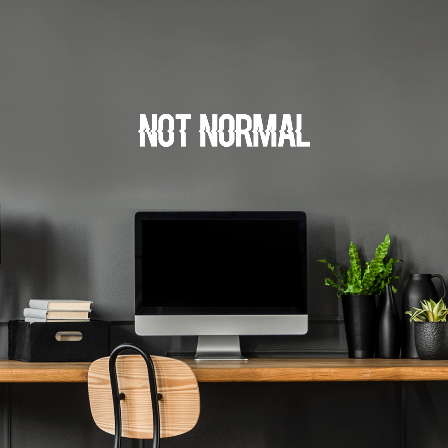 Nicht normal - Weiß 4,8" x 25" Wandbild Aufkleber Vinyl Aufkleber - Bild 4 von 4