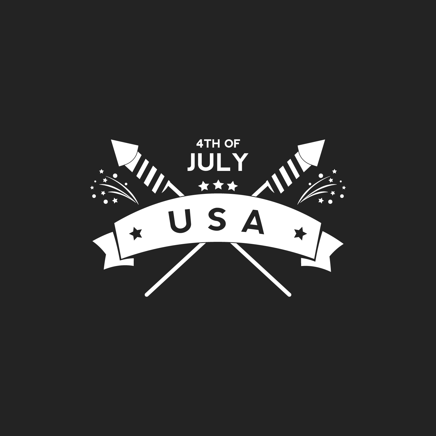 USA Fourth of July - White 15.5" x 25" Wall Art Decal Vinyl Sticker - Picture 2 of 4
