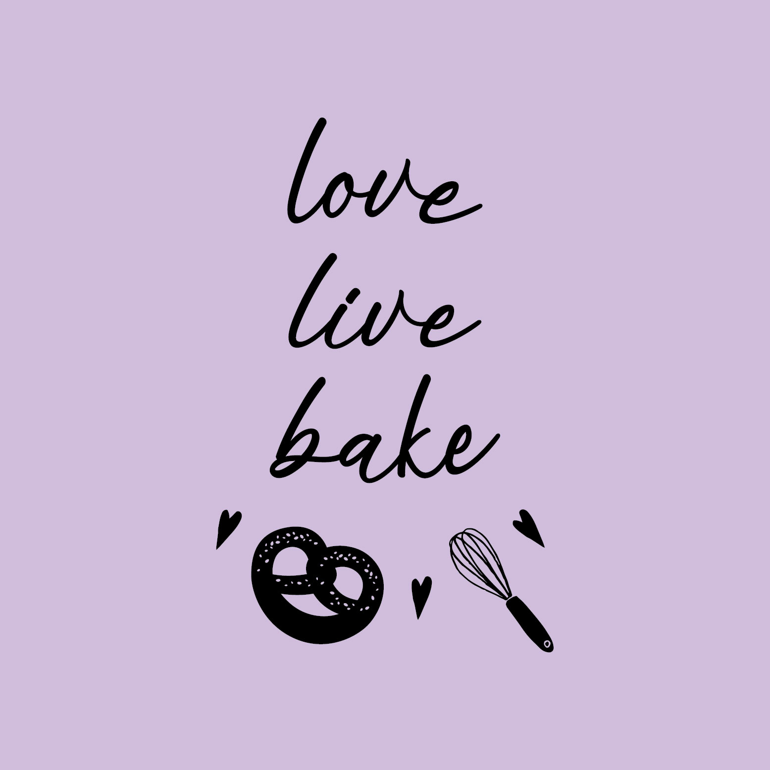 Love Live Bake - Black 22" x 14" Wall Art Decal Vinyl Sticker - Picture 1 of 4