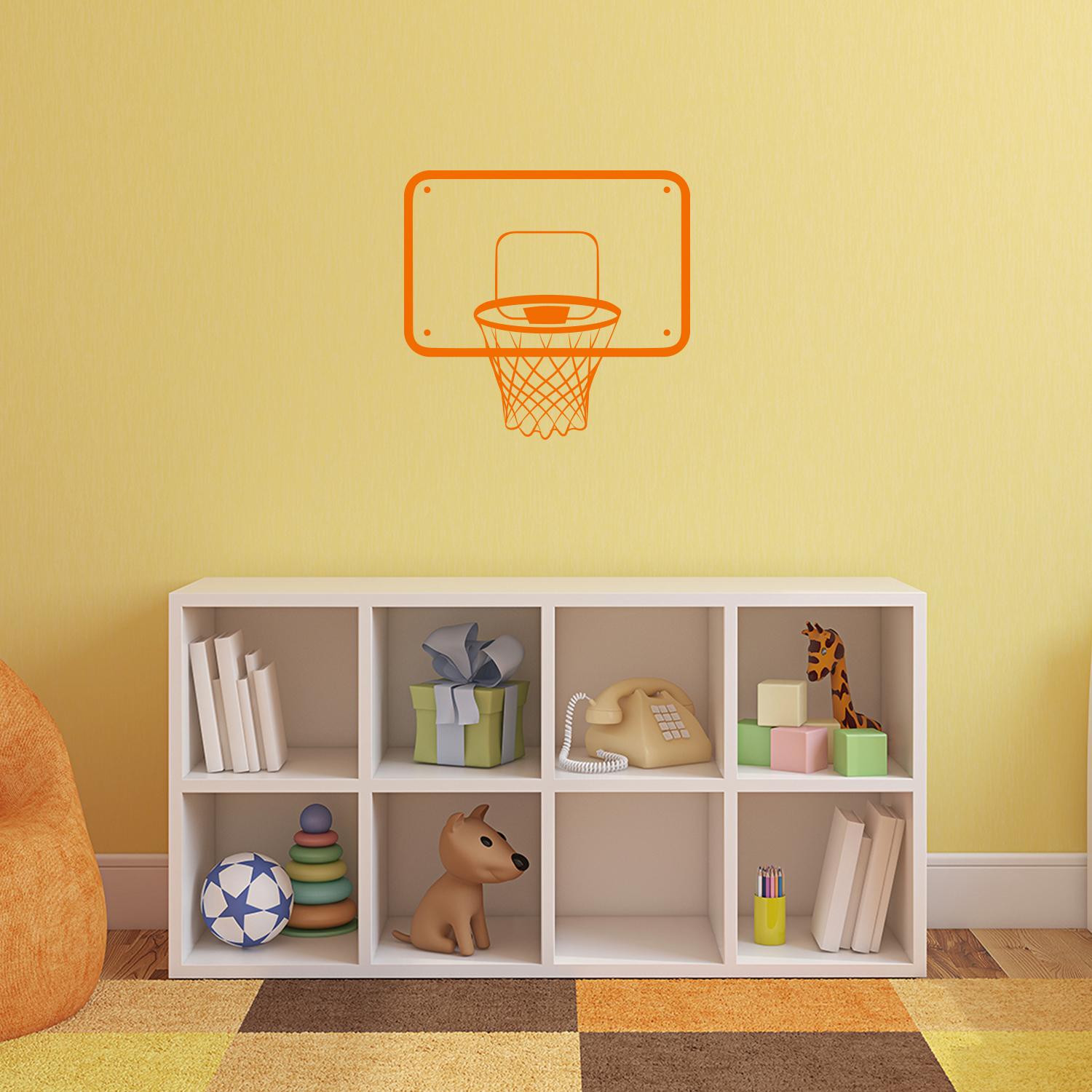 Vinyl Wall Art Decal Basketball Backboard 16.5" x 17.5" Trendy